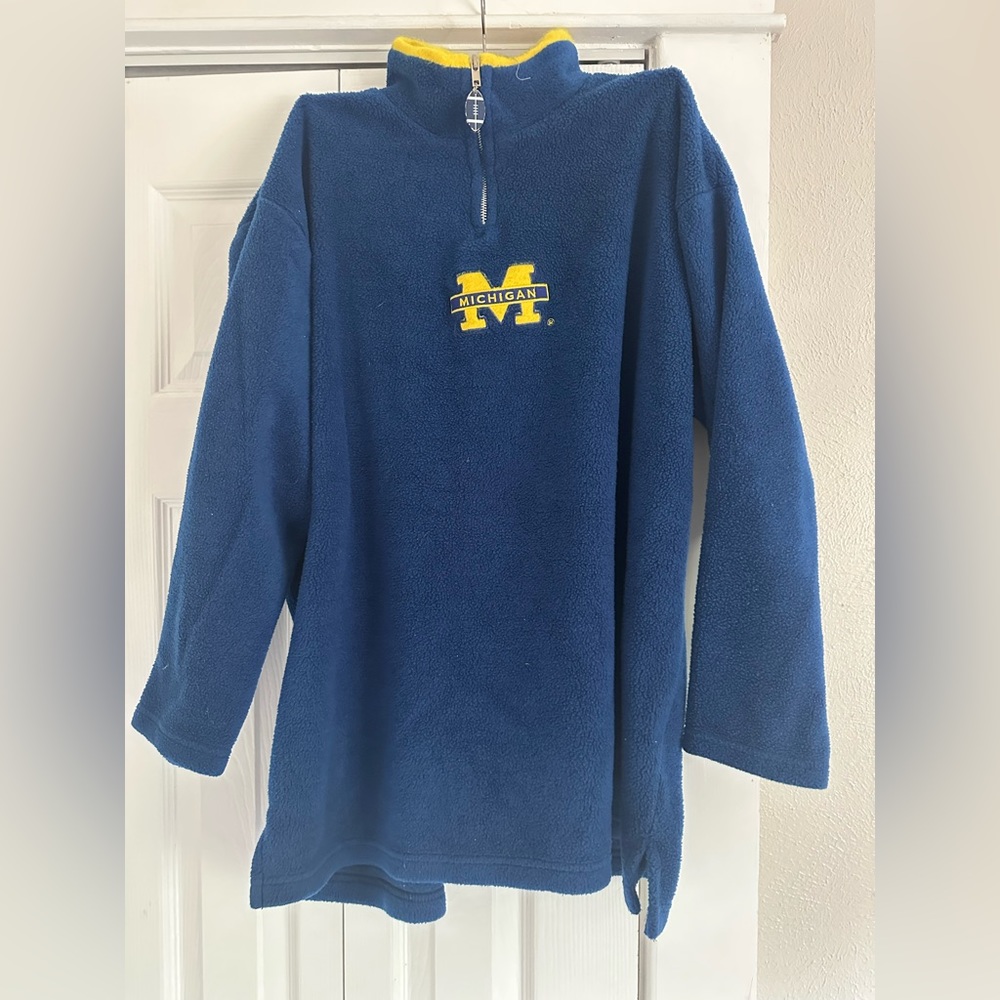 Vintage Michigan Wolverines Quarter Zip Sz Large